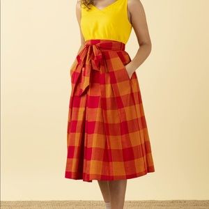 NWT Emily and Fin Jemima Heatwave Check Skirt
